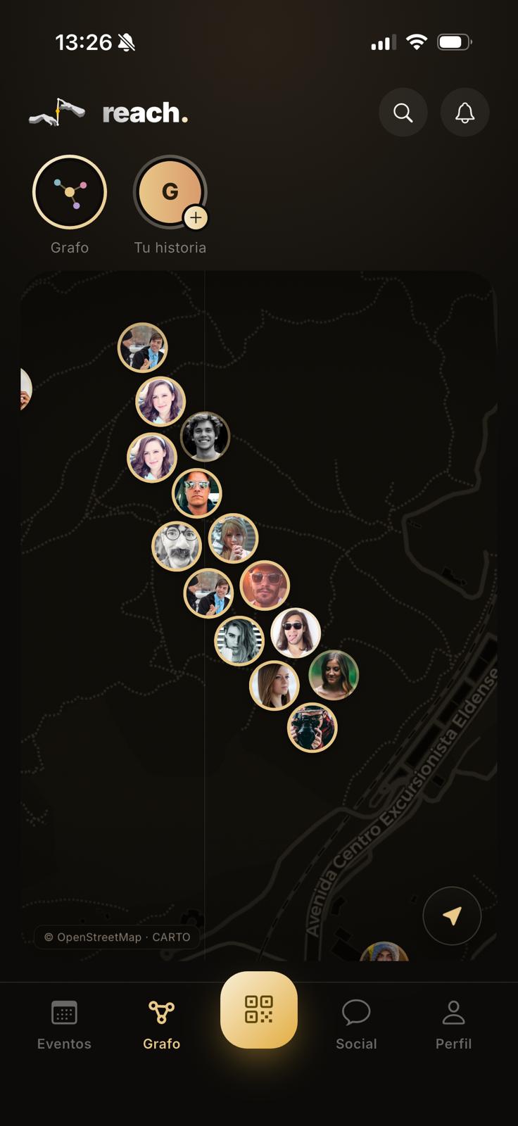 Un evento en el mapa de reach